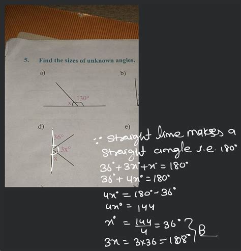 5 Find The Sizes Of Unknown Angles A B D Filo