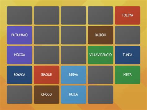 DEPARTAMENTOS Y CAPITALES Matching Pairs