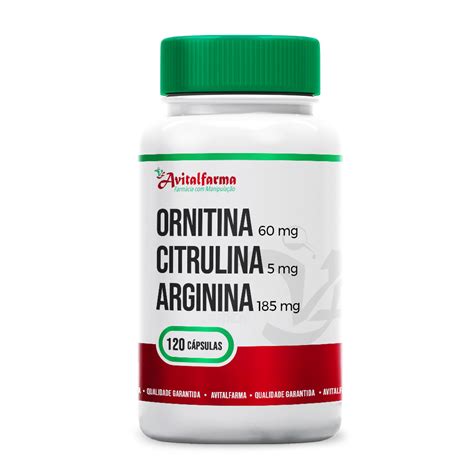 Ornitina Citrulina Arginina 120 Cápsulas Avitalfarma Farmácia