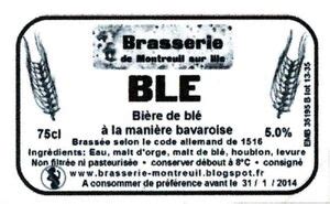 Drink Label Blé Brasserie de Montreuil sur Ille FranceCol FR BEER 005886