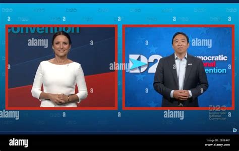 Julia Louis Dreyfus And Andrew Yang Speak During The Fourth Night Of The 2020 Democratic