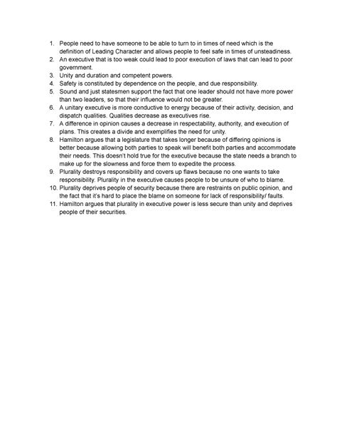 Federalist 70 Summary 2