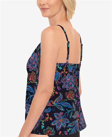 Swim Solutions High Neck Underwire Tankini Top Created For Macys Macys