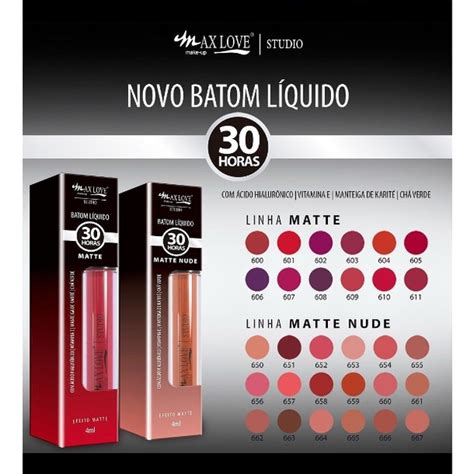 Batom Líquido Matte Nude 30H Max Love Shopee Brasil