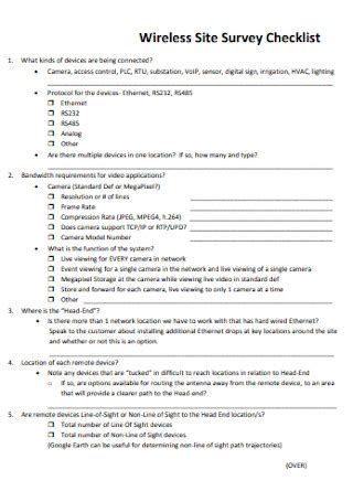 49 SAMPLE Survey Checklist Templates In PDF MS Word