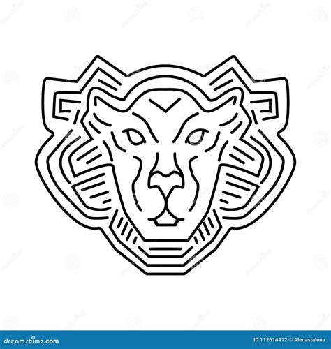 Ligne Principale Conception De Logo Pictogramme De Lion De Vecteur D