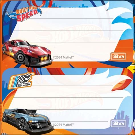 Etiqueta Escolar Adesiva Hot Wheels