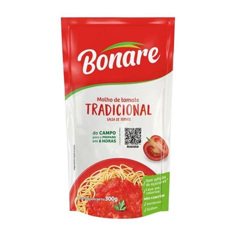 Molho De Tomate Bonare Tradicional Sachê 300G BIG BOX 408 Norte