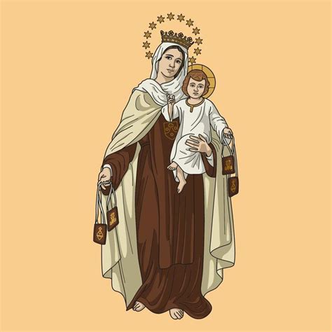 Virgin Mary Art Blessed Virgin Mary Color Vector Vector Art Mother