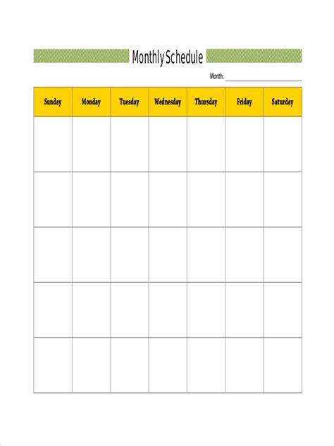 Blank Schedule Template Printable - prntbl.concejomunicipaldechinu.gov.co