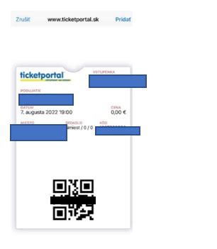 Manuál ako si stiahnuť vstupenku do mobilu cez PC TICKETPORTAL