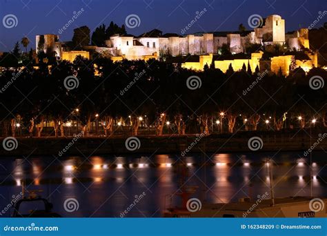 Night Views Of Al Andalus Malaga Andalusia Spain Stock Image Image