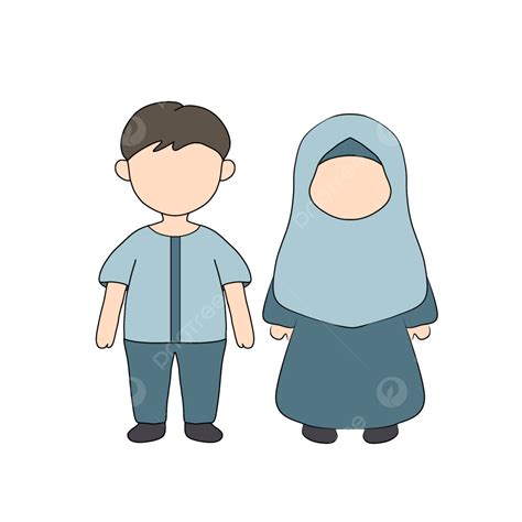 Anak Laki Laki Dan Perempuan Muslim Berdiri Muslim Anak Laki Laki Perempuan Png Transparan