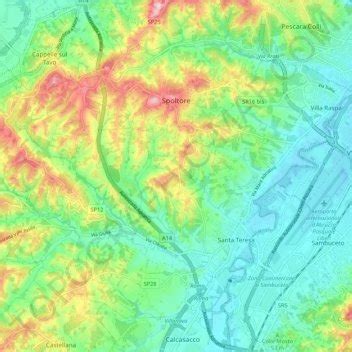 Mapa Topogr Fico Spoltore Altitude Relevo