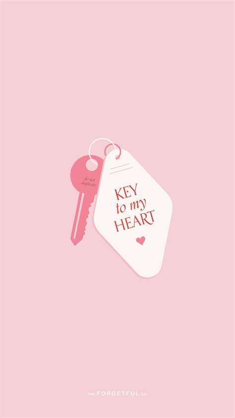 Key To My Heart Wallpaper Background Valentines Illustration