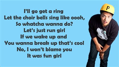 Bruno Mars Marry You Lyrics Video Youtube