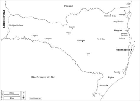 Santa Catarina Mapa Livre Mapa Em Branco Livre Mapa Livre Do Esbo O