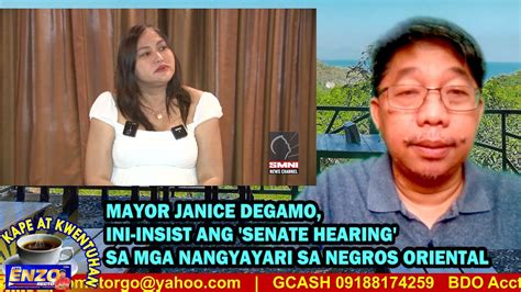 MAYOR JANICE DEGAMO INI INSIST ANG SENATE HEARING SA MGA NANGYAYARI