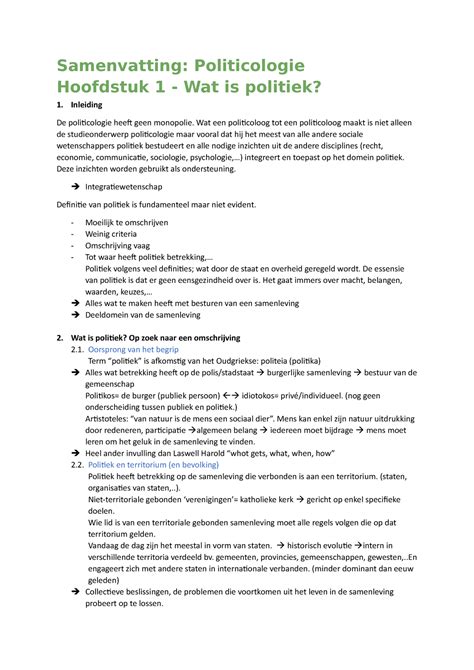 Samenvatting Hoofdstuk En Een Plattegrond Van De Macht