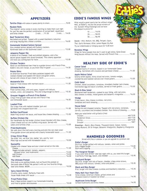 MENU – Eddie's Bar & Grill