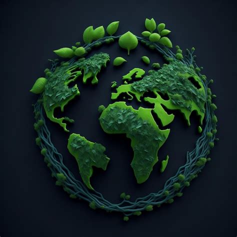 Premium AI Image | A green planet earth day