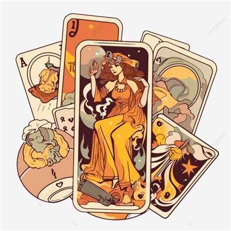 Tarot Cards And An Image Clipart Vector Sticker Design With Cartoon