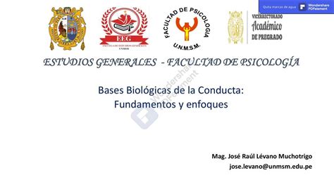 Bases Biológicas de la Conducta Fundamentos y Enfoques Lisset