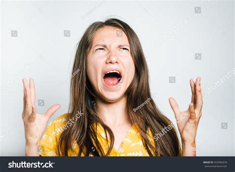 Angry Girl Screaming Studio Isolated Stock Photo 453994318 Shutterstock