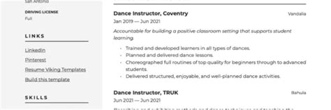 Dance Instructor Resume Writing Guide 21 Examples