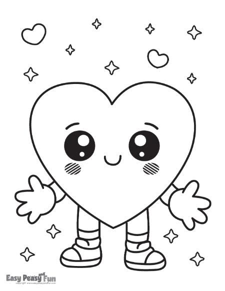 Printable Heart Coloring Pages Lots Of Free Sheets Easy Peasy And Fun