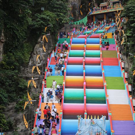 Photos The Batu Caves Stairway Has A Colourful New Look And Its