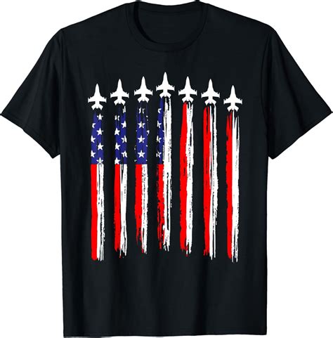 American Patriotic Fighter Jets Usa Flag Waving Th Of July T Shirt Unisex S Xl Hot Trending