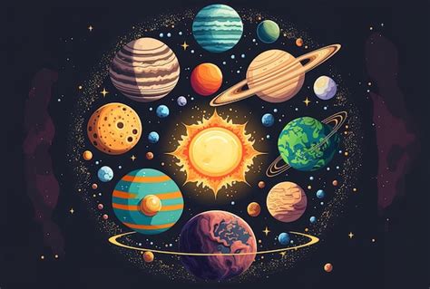 Premium AI Image | View of the planets in the universe