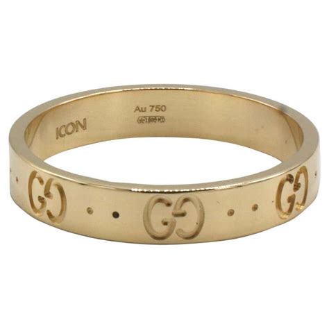 Gucci Icon Logo Wide Ladies Ring 18k Yellow Gold At 1stdibs Wide Gold