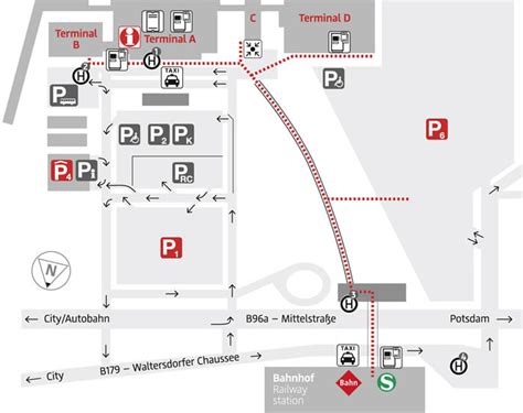 Map of Berlin airport transportation & terminal