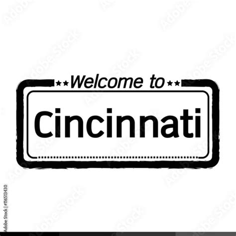 Welcome To Cincinnati City Illustration Design Stock Image And