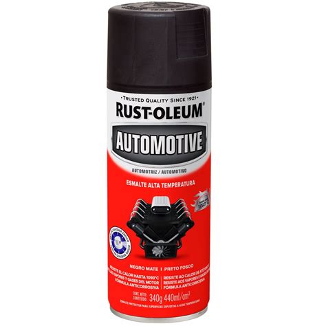 Tinta Spray Automotive Alta Temperatura Preto Fosco 440ml RUST OLEUM