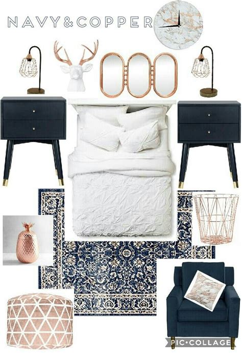 Navy Blue And Rose Gold Bedroom Ideas Living Room Furniture