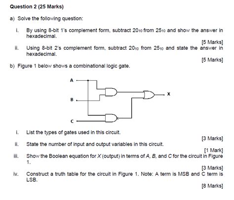 Solved Question Marks A Solve The Following Chegg