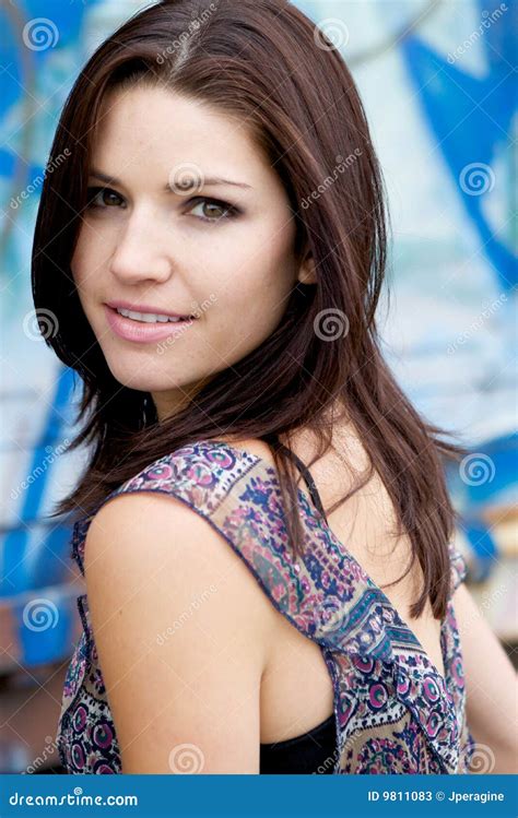 Beautiful Brunette With An Edge Stock Image Image Of Cute Lady 9811083