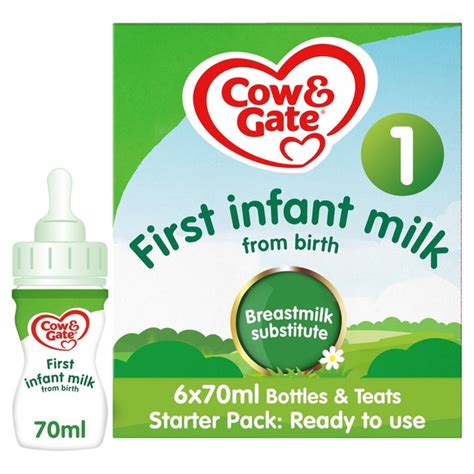 Cow And Gate 1 First Baby Milk Formula Starter Pack From Birth 6 X 70ml