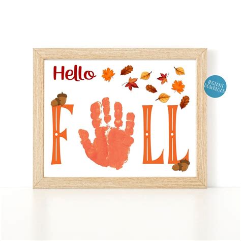 Hello Fall Handprint Art Preschool Activities For Autumn Etsy