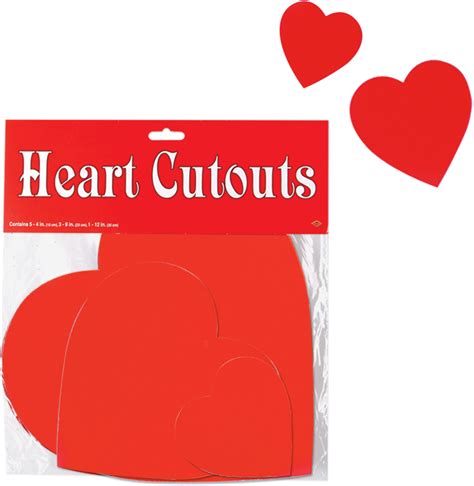 Wholesale Valentine S Day Heart Cutouts Red Pack Assorted Sizes