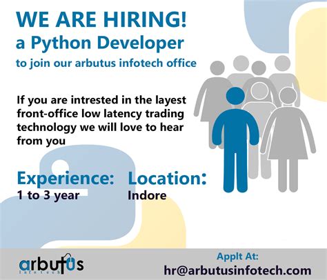 Python Developer Development We Are Hiring Front Office