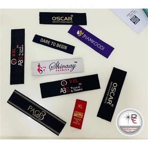 Printed Laser Cut Woven Labels For Garments Packaging Type Packet At