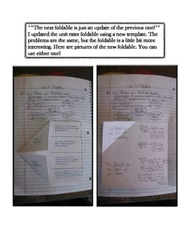 Th Grade Unit Rates Lesson Foldable Homework By The Math Station