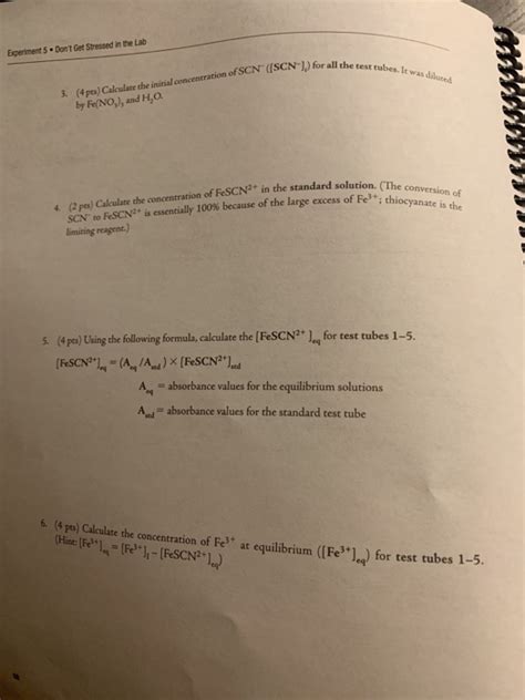 Solved Lab Section Date Aks Azel Equilibrium Reactions Of Chegg