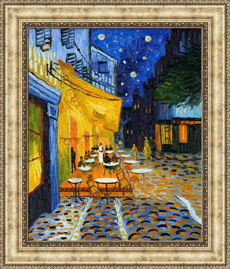 Vincent Van Gogh Cafe Terrace At Night Framed Canvas Print 23 X27 V16