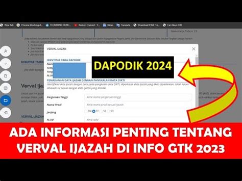 Informasi Penting Tentang Verval Ijazah Di Info Gtk Dapodik