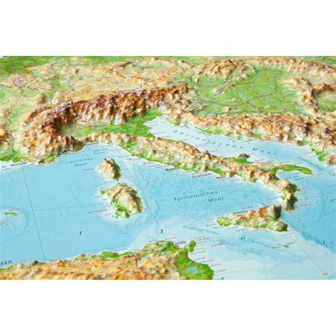 Georelief Large 3D Relief Map Of Europe In German